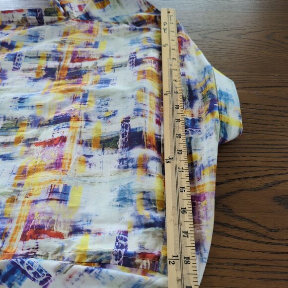 1 like no other long sleeve button front abstract colorful Men's shirt size M - Picture 14 of 16